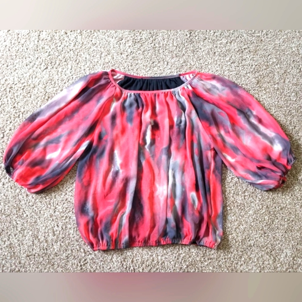 Boho Double Layer Blouse/Bell Sleeves/Size Small